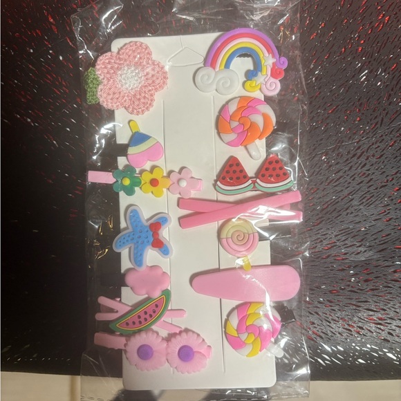 Other - Colorful Hair Clip Set with Fun Designs